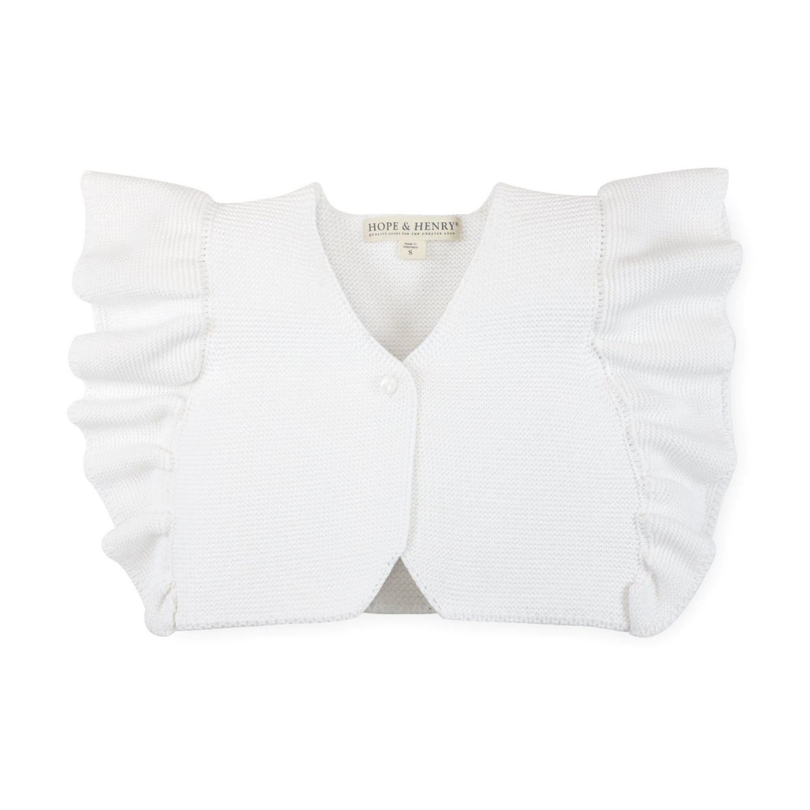 Hope & Henry Baby Girls Hope and Henry Ruffle Sleeve Sweater Vest