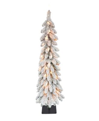 Искусственная рождественская елка Puleo Pre-Lit Flocked Pencil, 35 огней, 3'