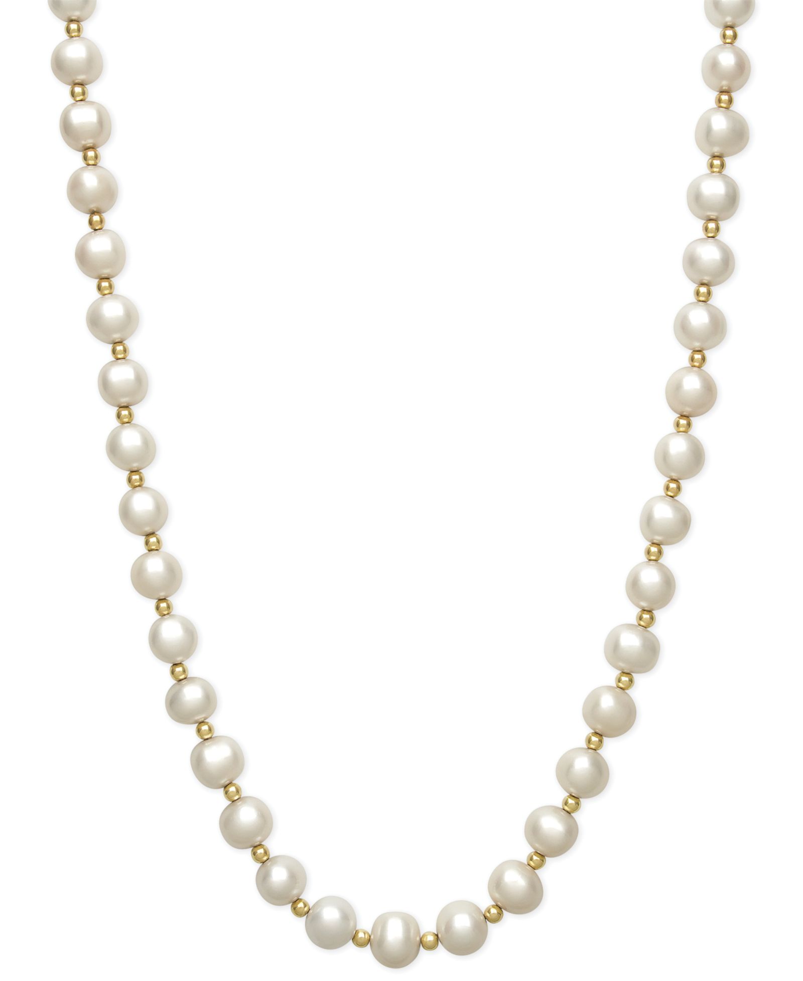 Ожерелье Belle de Mer с культивированным речным жемчугом и бусинами, 14k Gold