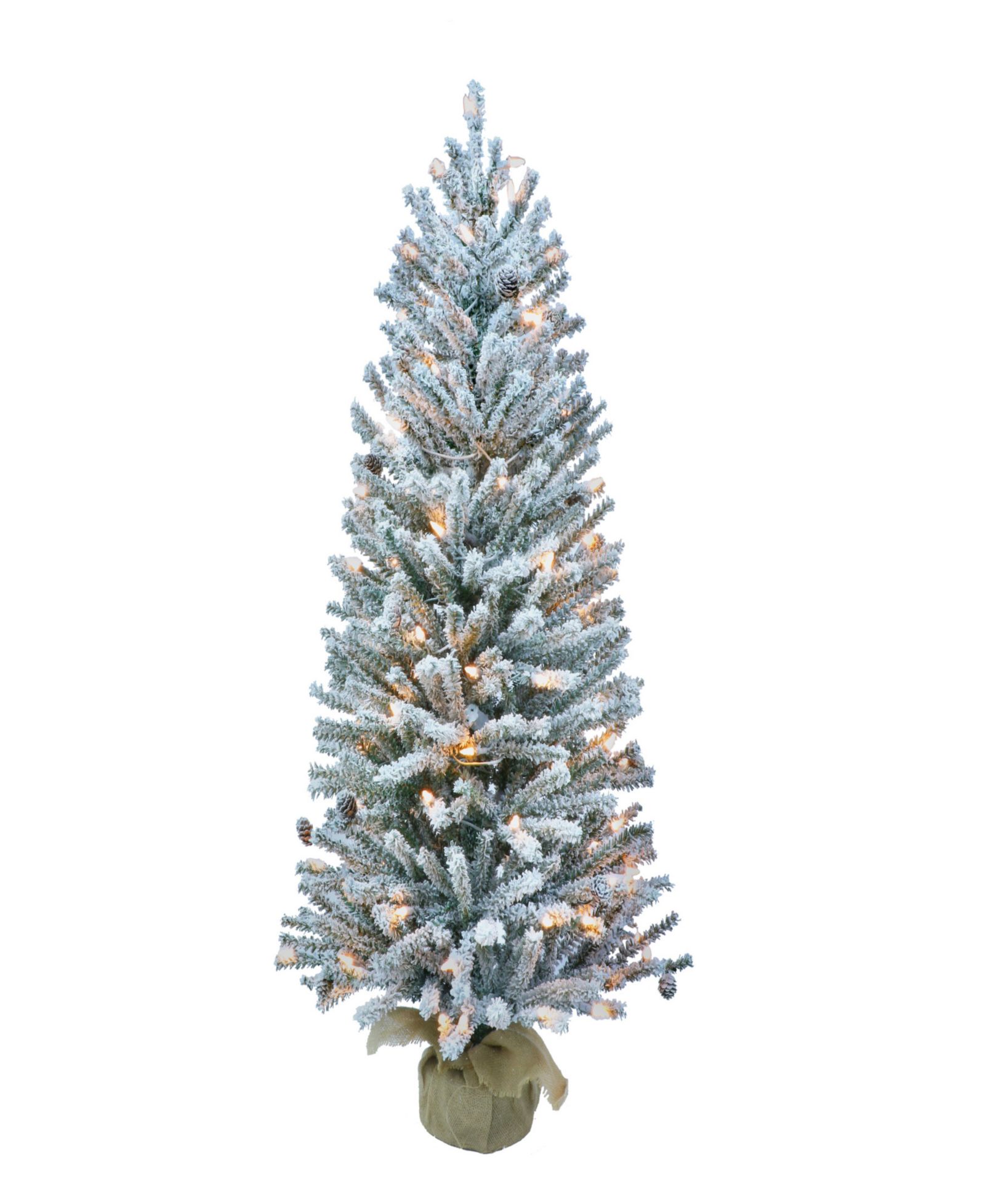Искусственная елка Puleo Pre-Lit Flocked Fir с шишками и 50 огнями 3'