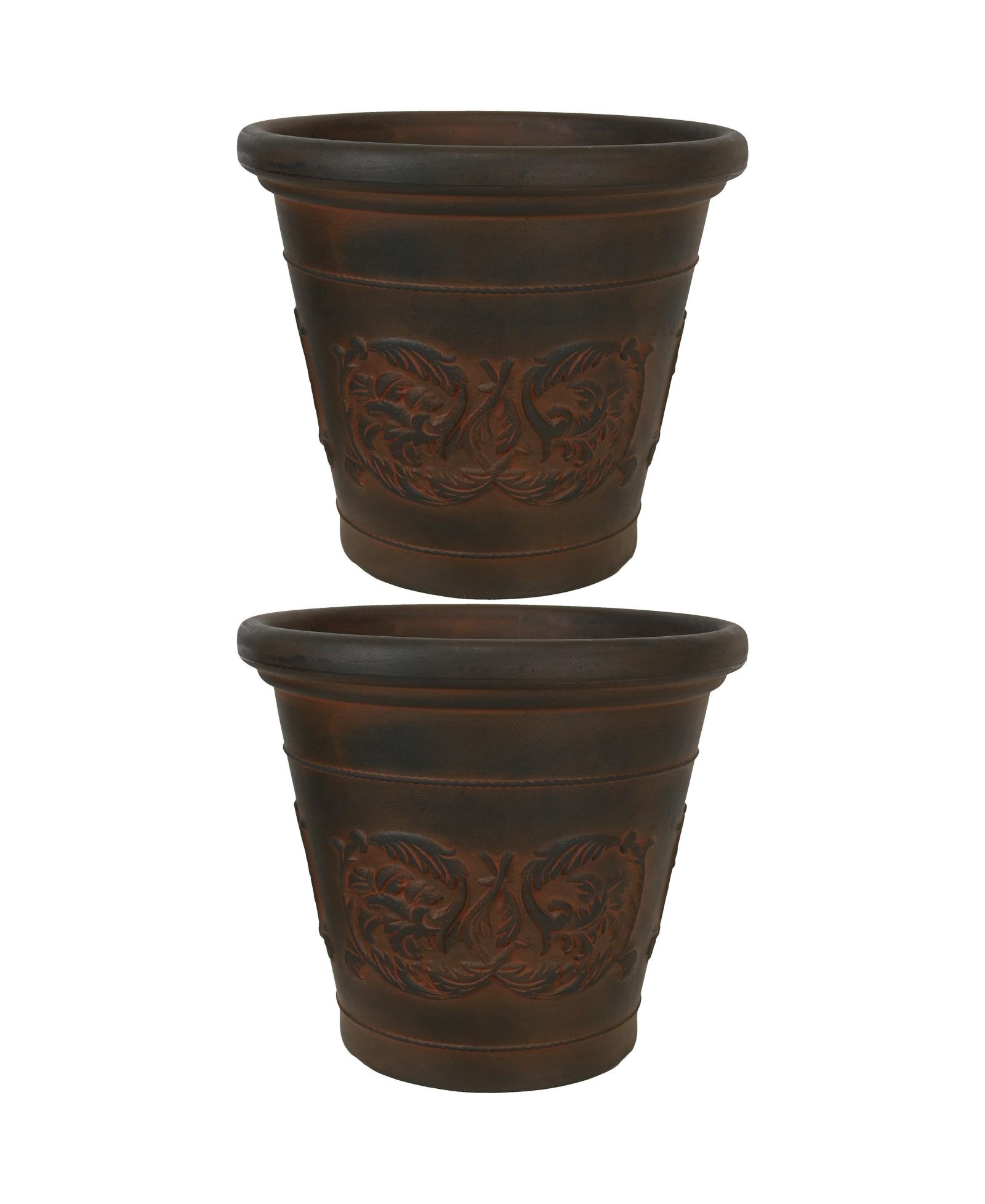 Weather-Resistant Double-Walled Arabella Outdoor Flower Pot Planter - 16"