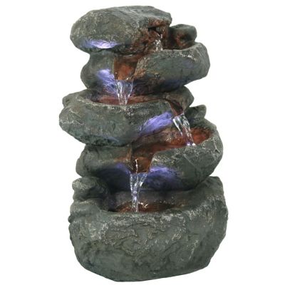 Декоративный настольный фонтан Sunnydaze Decor Indoor Home Relaxing Stacked Rocks с LED Lights, 10"