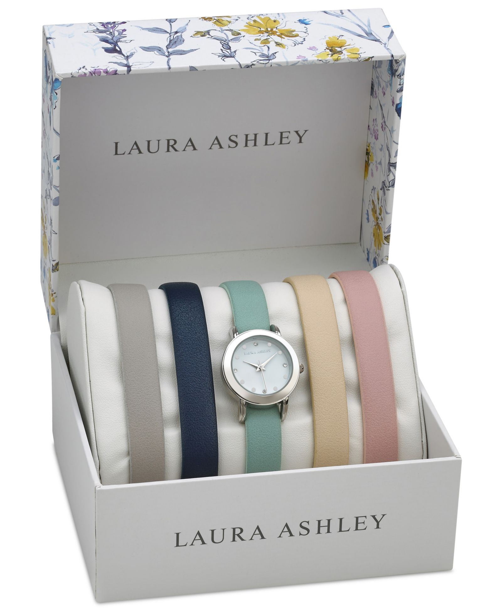 Laura Ashley Женские часы Quartz Multi-Colored Polyurethane Straps 26mm Set