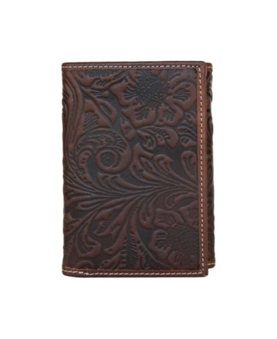 Lucky Brand Men's Western Embossed Leather Trifold Wallet