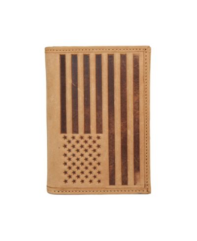 Lucky Brand Men's Flag Embossed Leather Trifold Wallet