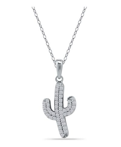 Подвеска Giani Bernini Cubic Zirconia Pave Cactus из стерлингового серебра