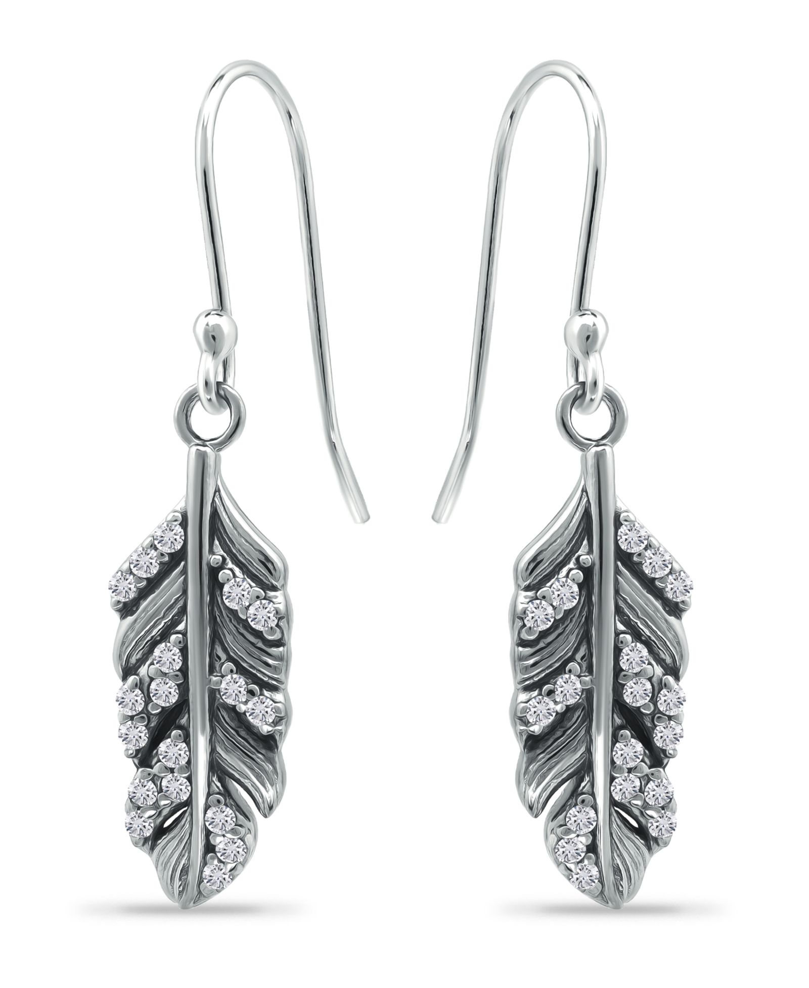 Серьги Giani Bernini Cubic Zirconia Pave Feather