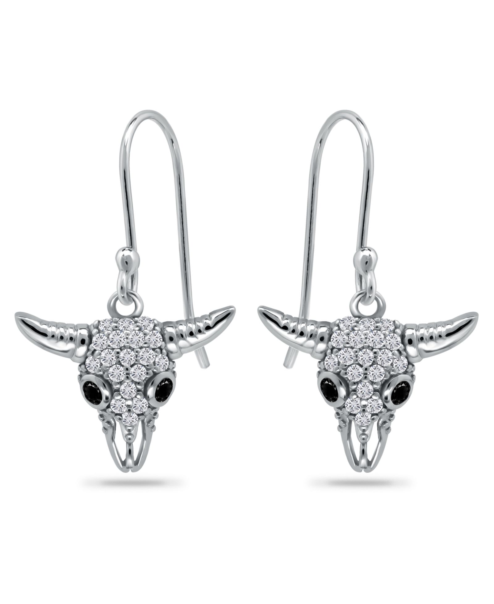 Giani Bernini Cubic Zirconia Pave Steer Head Drop Earrings in Sterling Silver