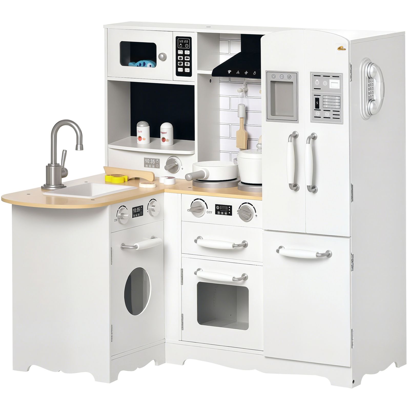 Qaba Large Kitchen Set, 14-Piece Playset, Ages 3+