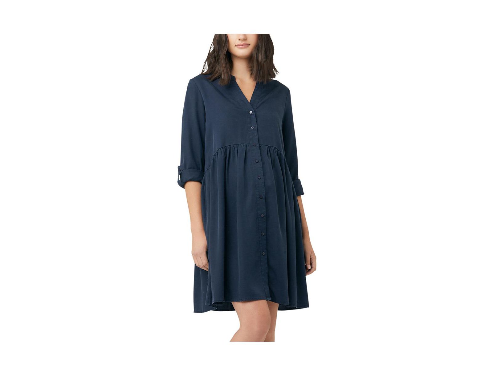 Ripe Maternity Платье-рубашка из тенселя Navy