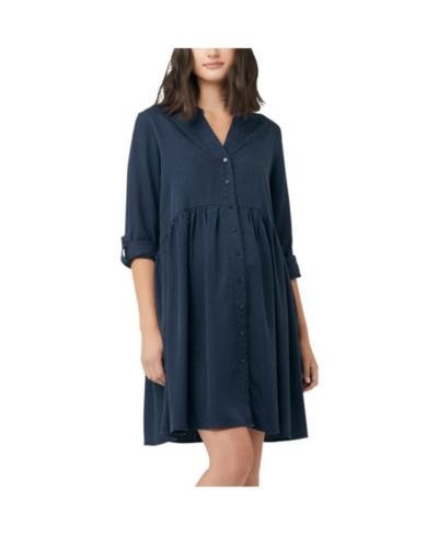Ripe Maternity Платье-рубашка из тенселя Navy