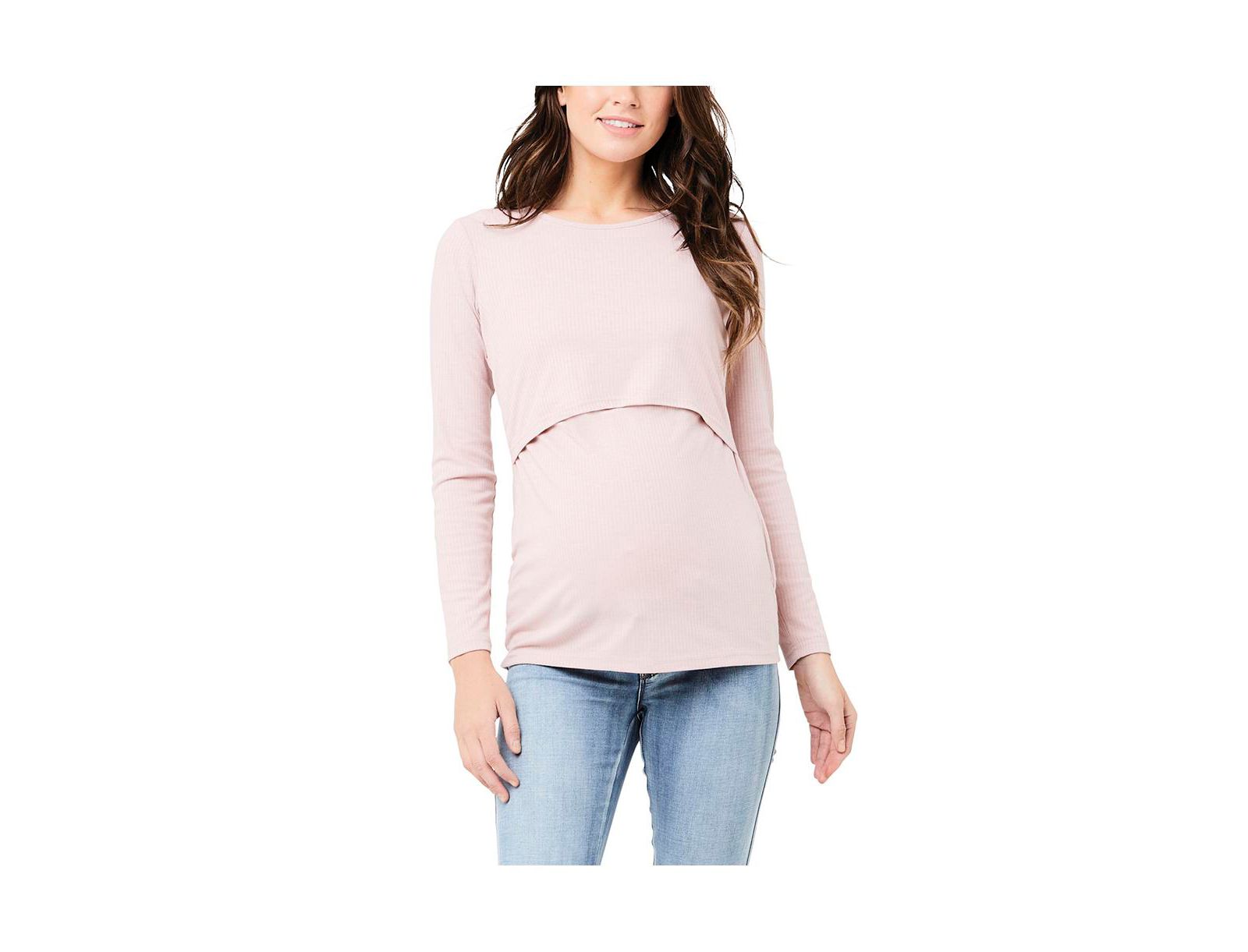 Материнский топ Ripe Maternity Tessa Long Sleeve Rib Up/Down Dusty Pink