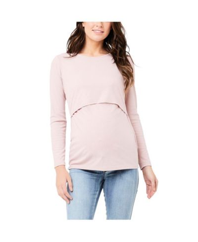 Материнский топ Ripe Maternity Tessa Long Sleeve Rib Up/Down Dusty Pink