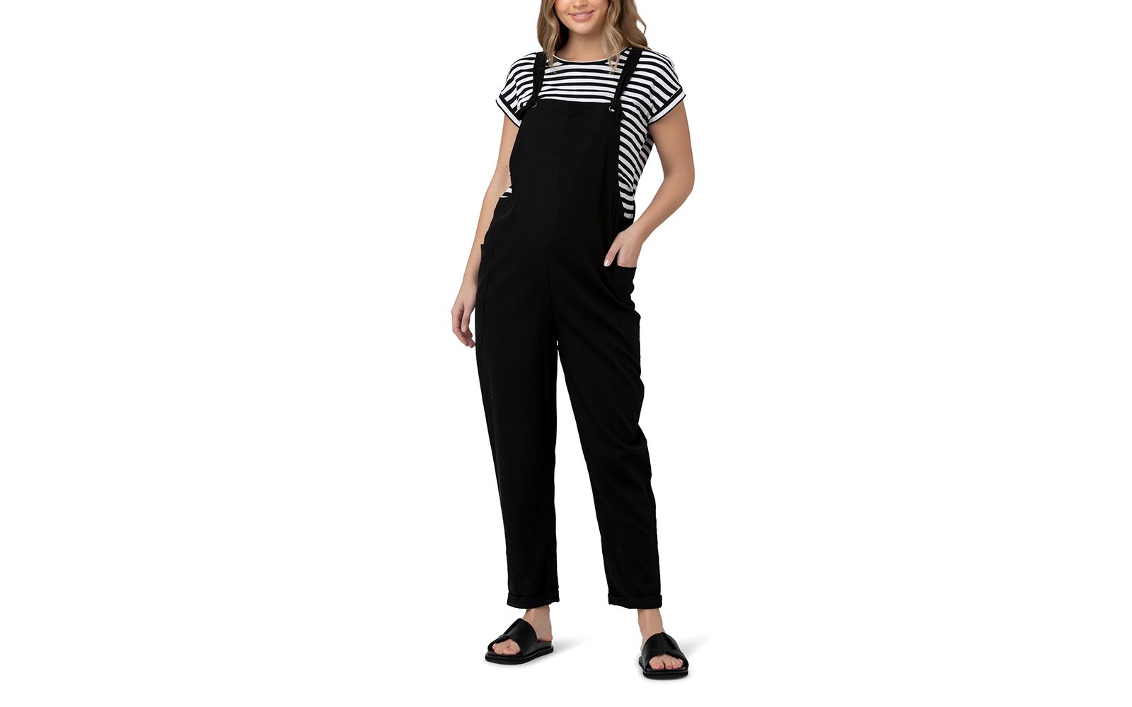 Maternity Poppy Jumpsuit Black