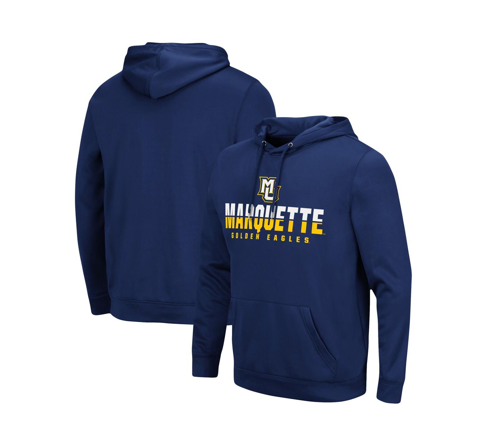 Мужское худи Colosseum Navy Marquette Golden Eagles Lantern Pullover