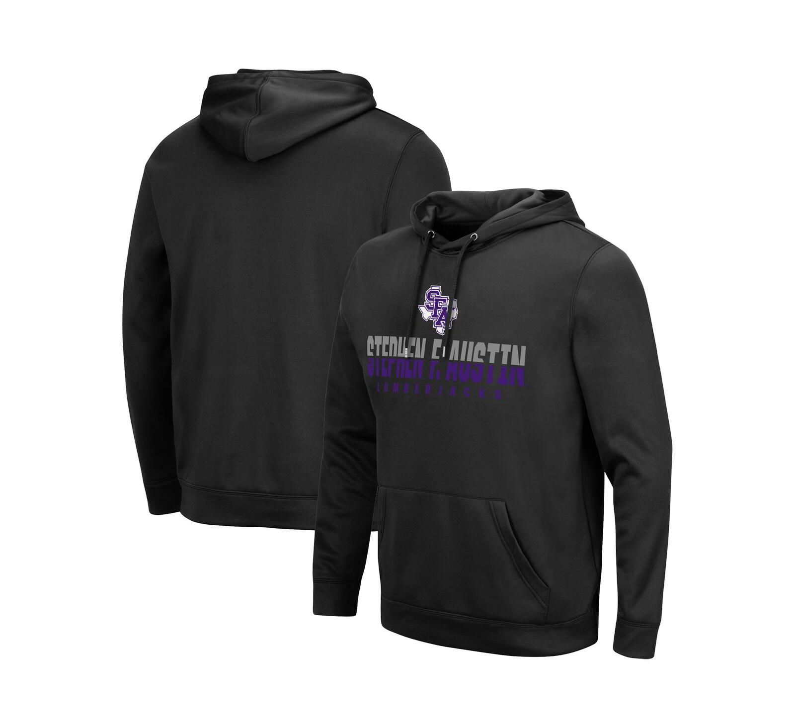 Men's Colosseum Black Stephen F Austin Lumberjacks Lantern Pullover Hoodie