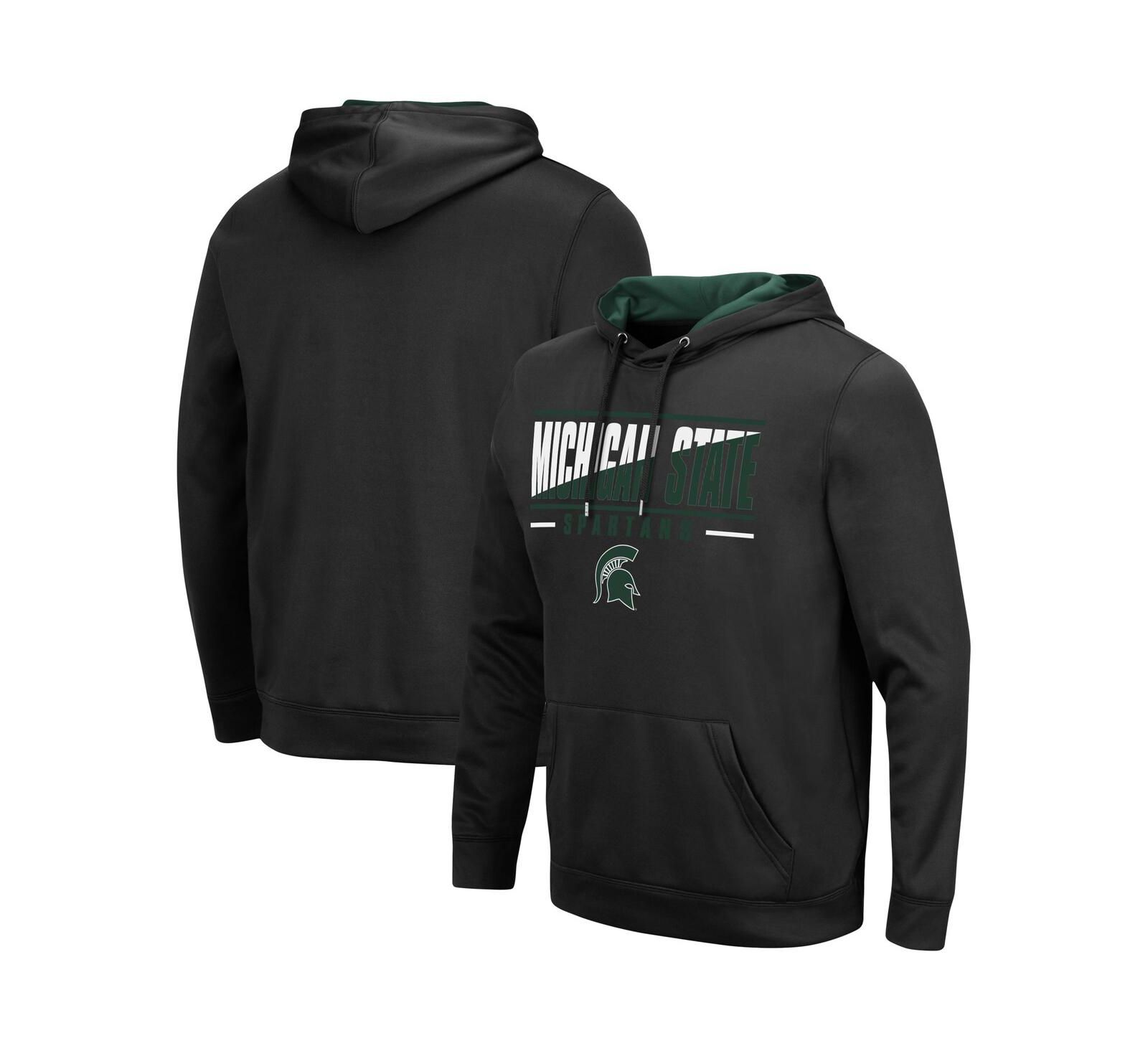 Colosseum Men's Michigan State Spartans Slash Stack 2.0 Pullover Hoodie