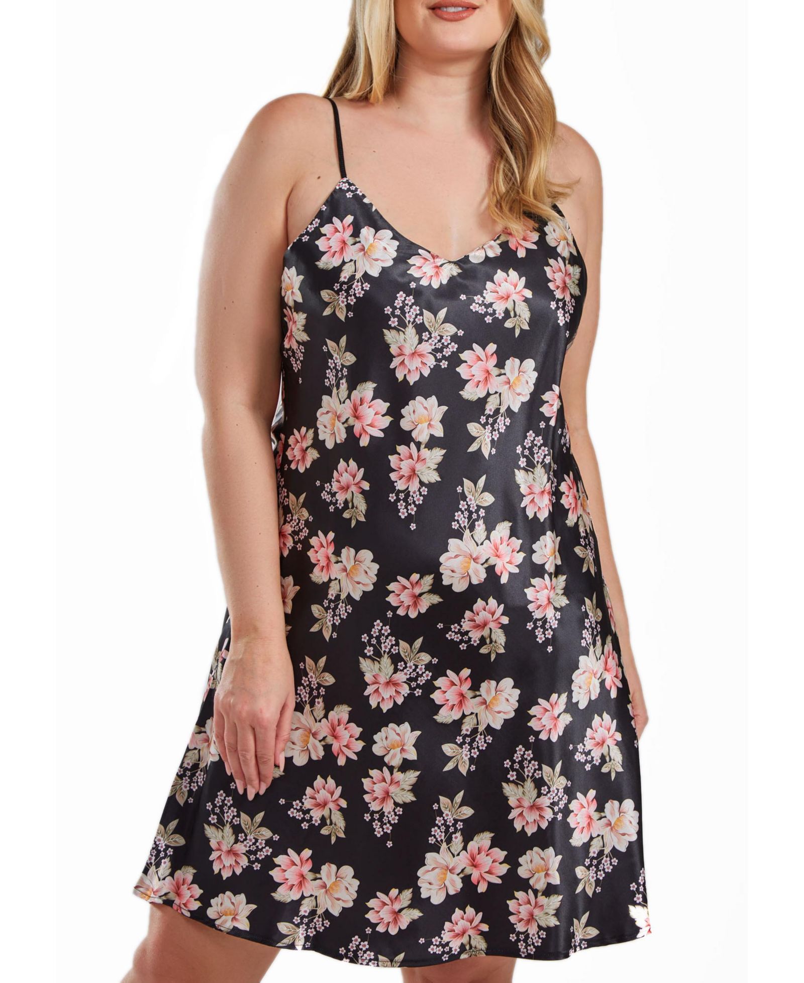 iCollection Cyrus Платье-комбинация Plus Size Ultra Soft Floral Satin