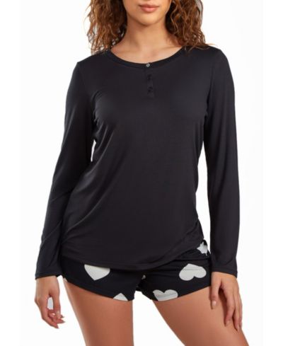 Женский комплект из модальной пижамы Henley и шорт iCollection