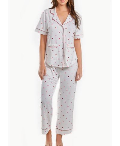 iCollection Женский комплект пижам Kyley с принтом сердец, красный, 2 шт.