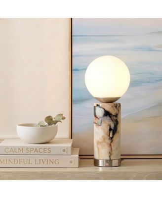 Brightech Aspen 14.5" Dimmable LED Marble Table Lamp with Charging USB Port