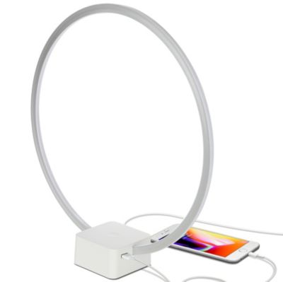 Circle 15" Dimmable Modern LED Desk Lamp with USB Charging Port