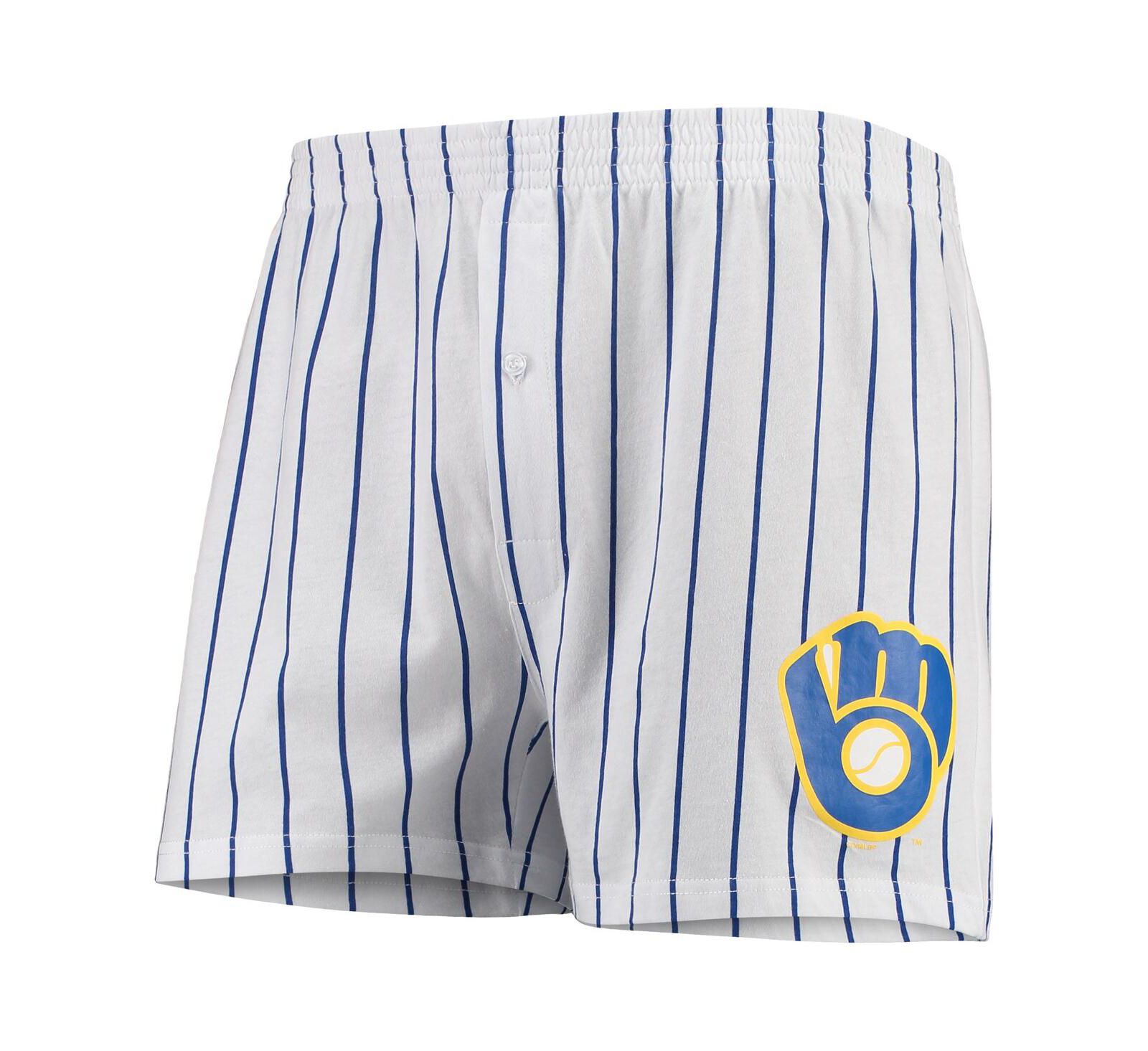 Men's Concepts Sport White Milwaukee Brewers Vigor Boxer Shorts