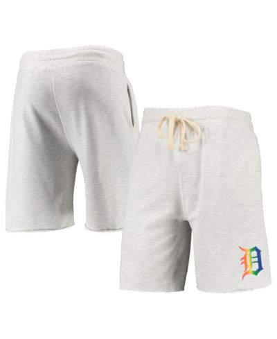 Men's Concepts Sport Oatmeal Detroit Tigers Mainstream Logo Terry Tri-Blend Shorts
