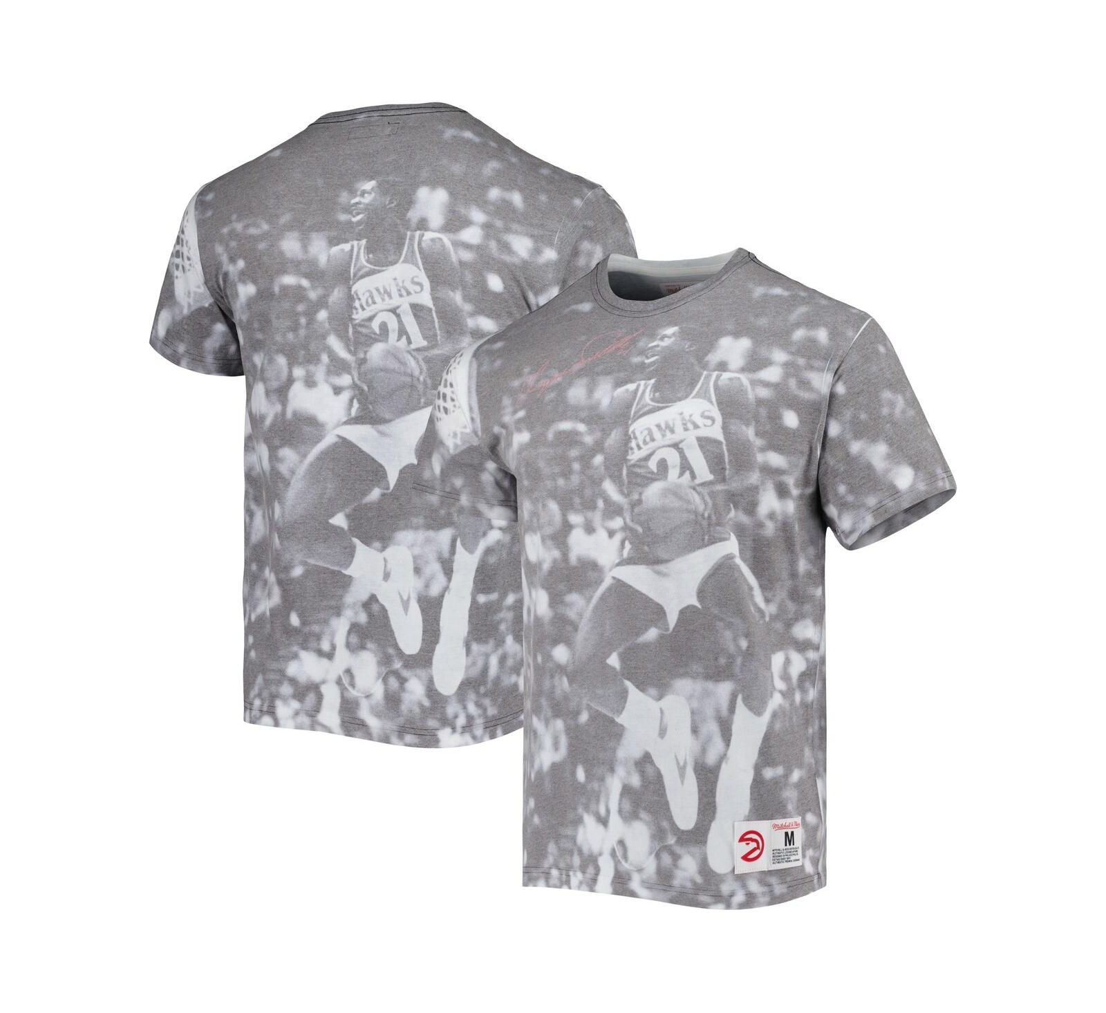 Мужская футболка Mitchell & Ness Dominique Wilkins Gray Atlanta Hawks Above The Rim