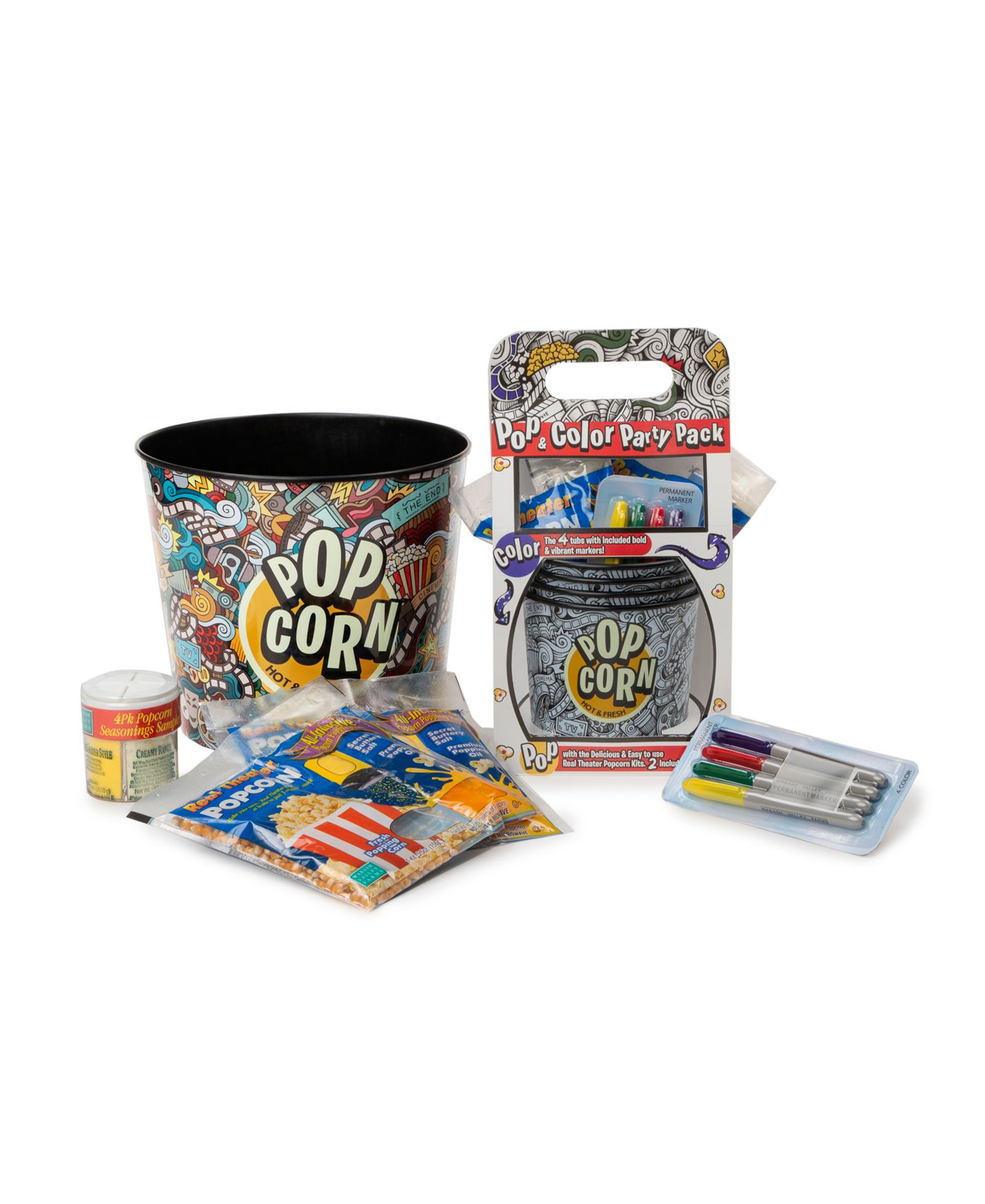 Wabash Valley Farms Набор для вечеринки Pop and Color с чашей для подачи, 10 предметов