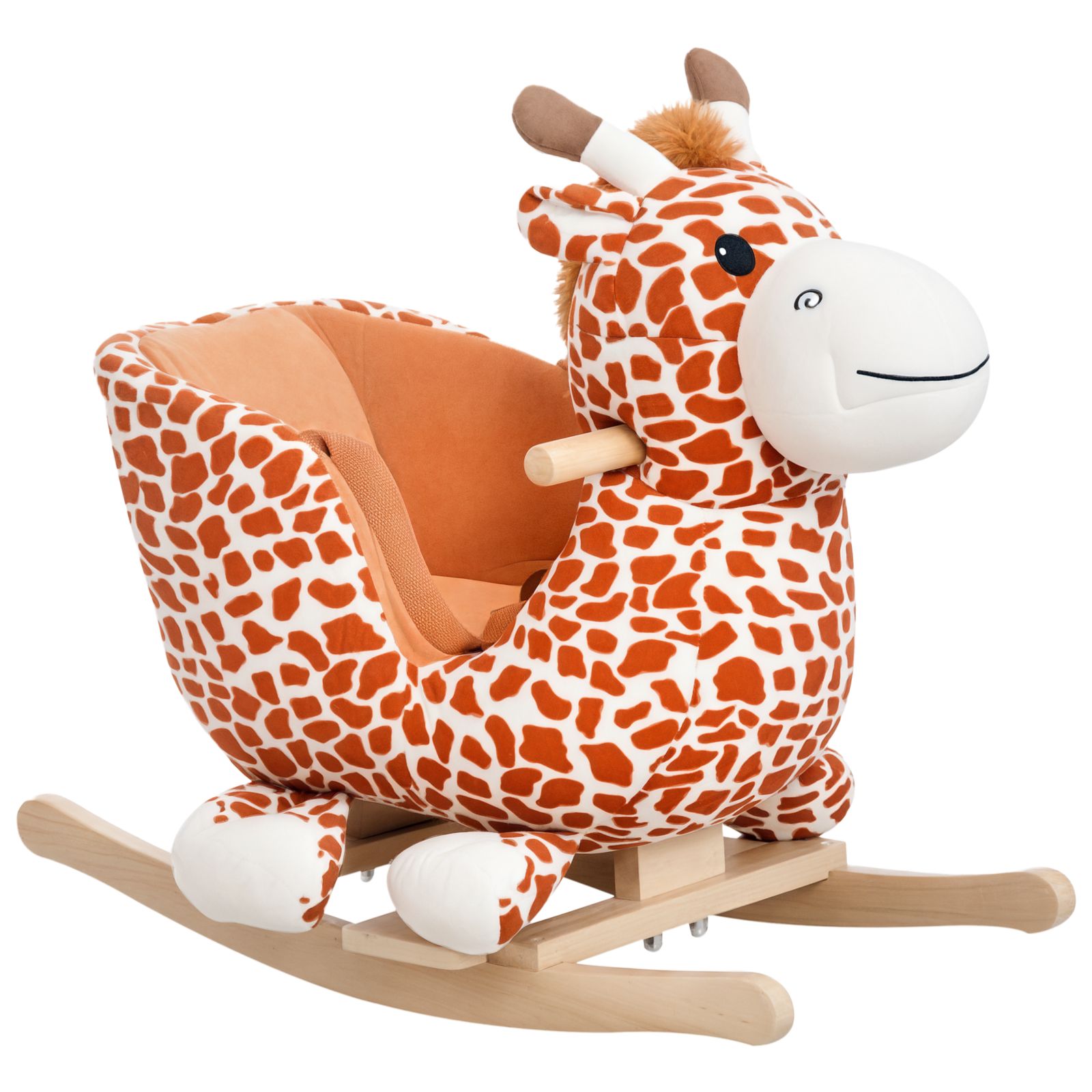 Qaba Giraffe Plush Rocking Horse, Supports 88 lbs., Ages 18 Months+