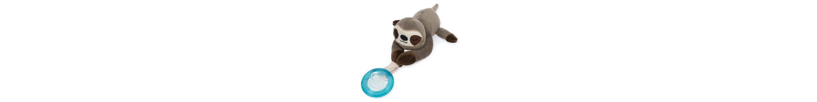 NUBY Baby Calming Natural Flex Snuggleez Pacifier with Plush Animal, Sloth
