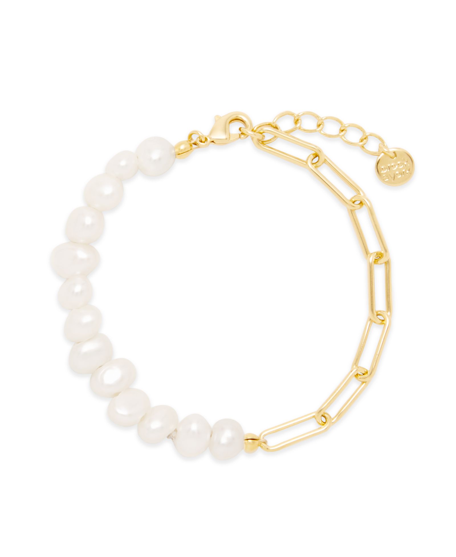 Браслет brook & york Colette Baroque Freshwater Imitation Pearl и Elongated Link Paperclip Chain