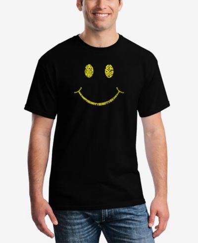 Мужская футболка LA Pop Art Be Happy Smiley Face Word Art с коротким рукавом