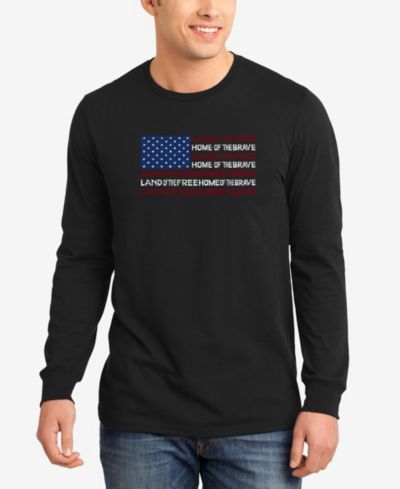Мужской лонгслив LA Pop Art Land of the Free American Flag Word Art