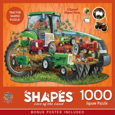 Masterpieces Puzzles Love of the Land 1000-Piece Tractor-Shaped Jigsaw Puzzle, Ages 14+
