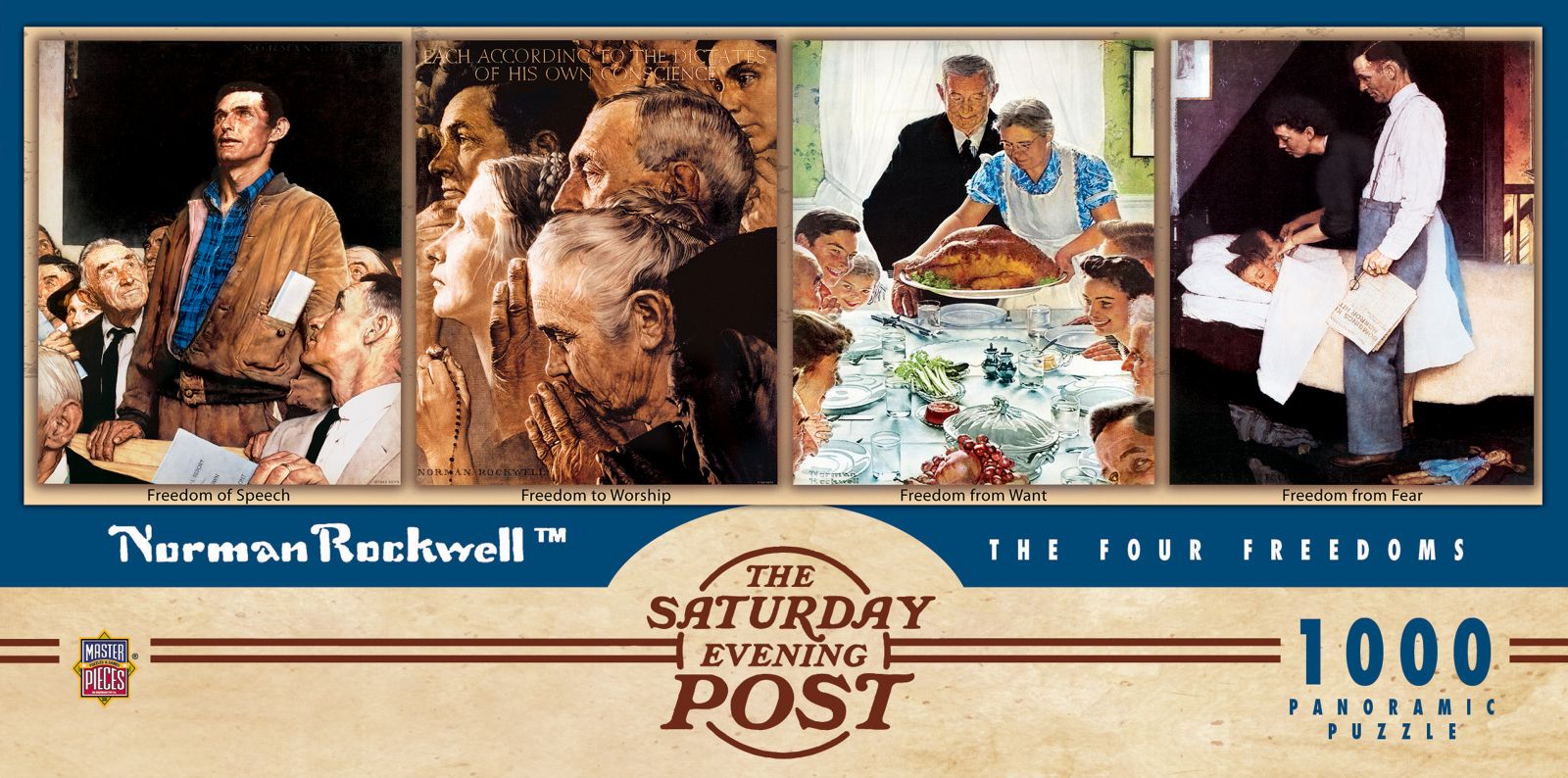 Masterpieces Puzzles Saturday Evening Post Panoramic 1000 Piece Puzzle, Ages 14+