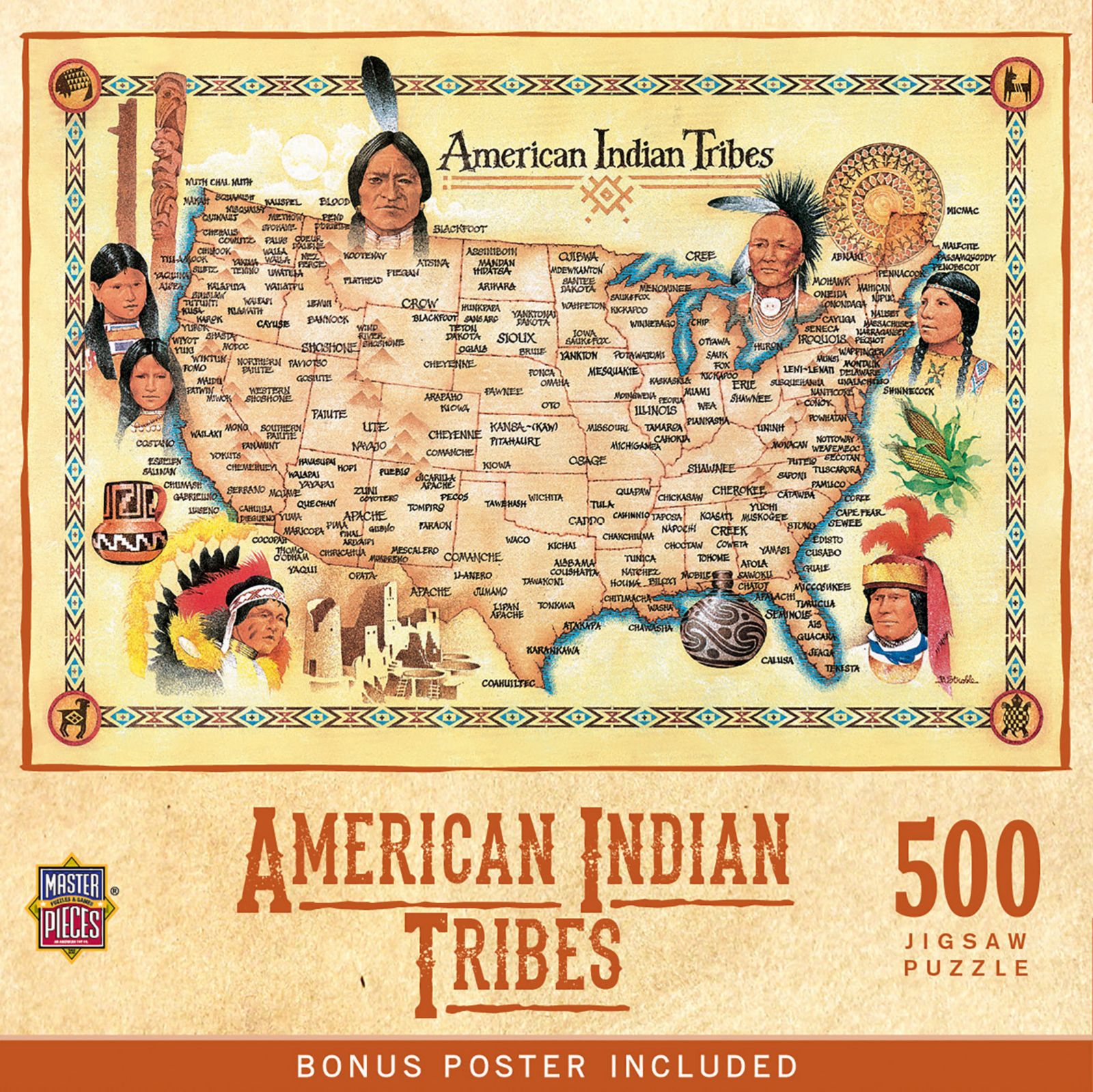 Пазл MasterPieces American Indian Tribes на 500 деталей для взрослых