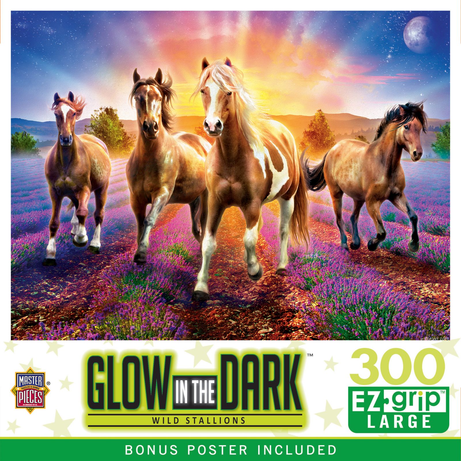 Пазл MasterPieces Glow in the Dark Wild Stallions, 300 деталей