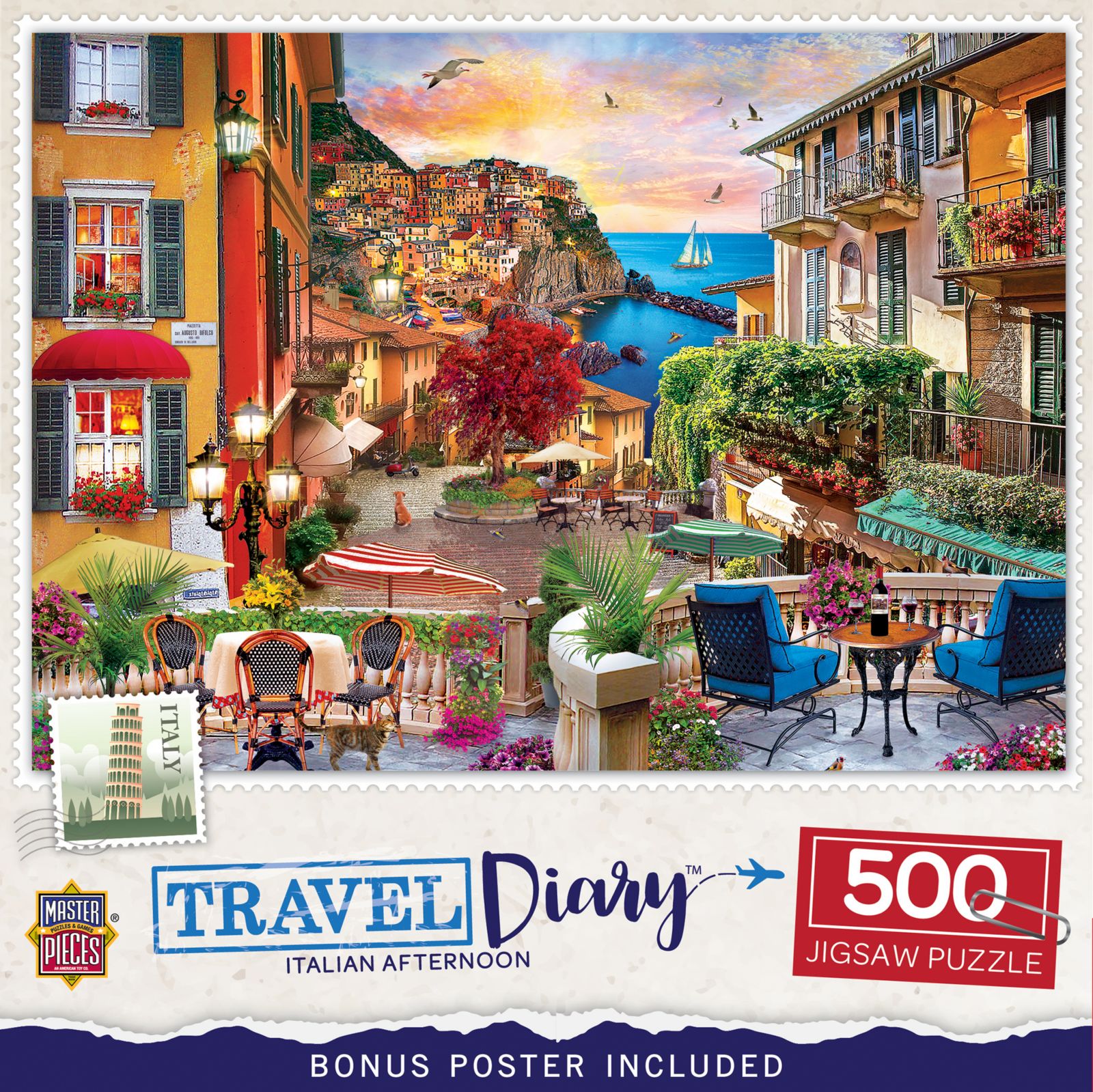 Пазл MasterPieces Travel Diary - Italian Afternoon 500 Piece