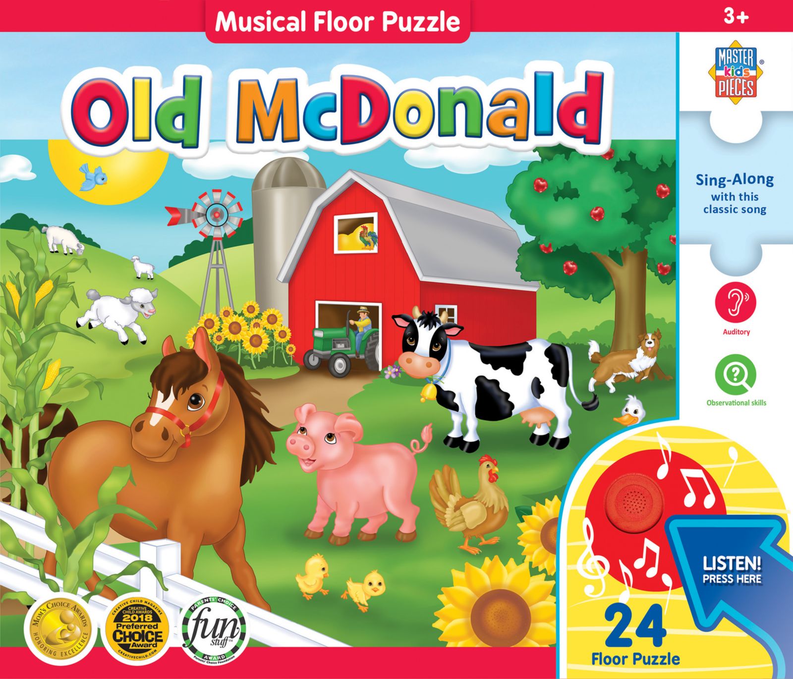 MasterPieces Old McDonald - Музыкальный пазл на полу из 24 деталей