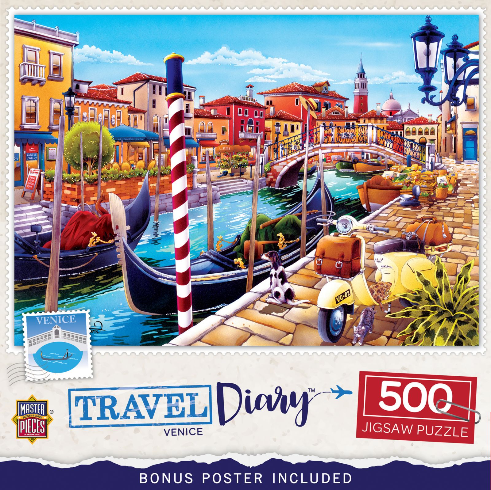 Пазл MasterPieces Travel Diary - Venice 500 Piece Jigsaw Puzzle для взрослых