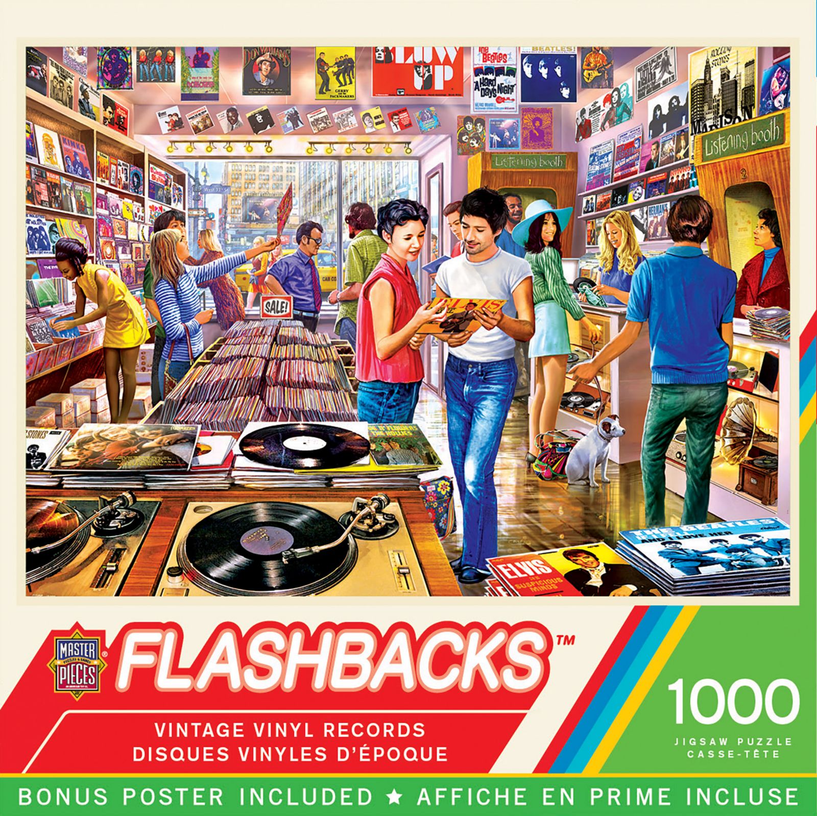 Пазл MasterPieces Flashbacks Vintage Vinyl Records 1000 Piece Jigsaw Puzzle