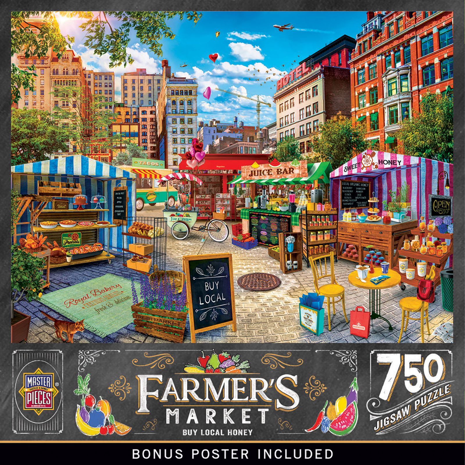 Пазл MasterPieces Farmer's Market - Buy Local Honey 750 piece