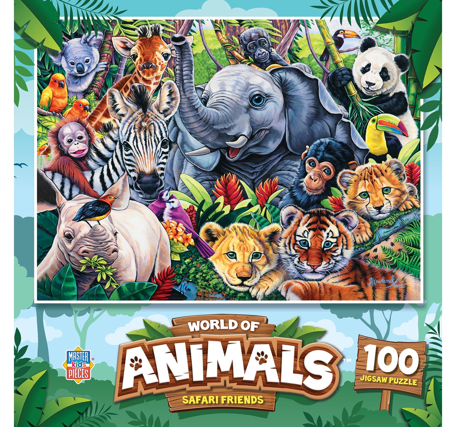 Пазл Masterpieces Puzzles World of Animals Safari Friends 100 деталей, от 6 лет