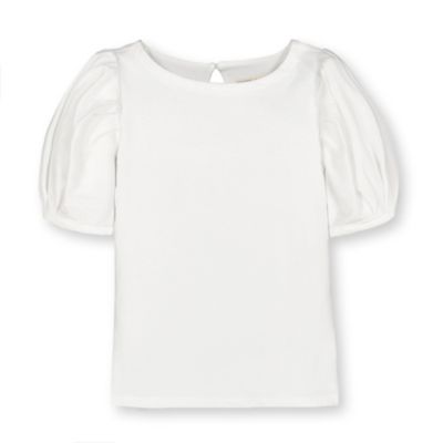 Детский вязаной топ Hope & Henry Short Sleeve Knit с деталями на рукавах