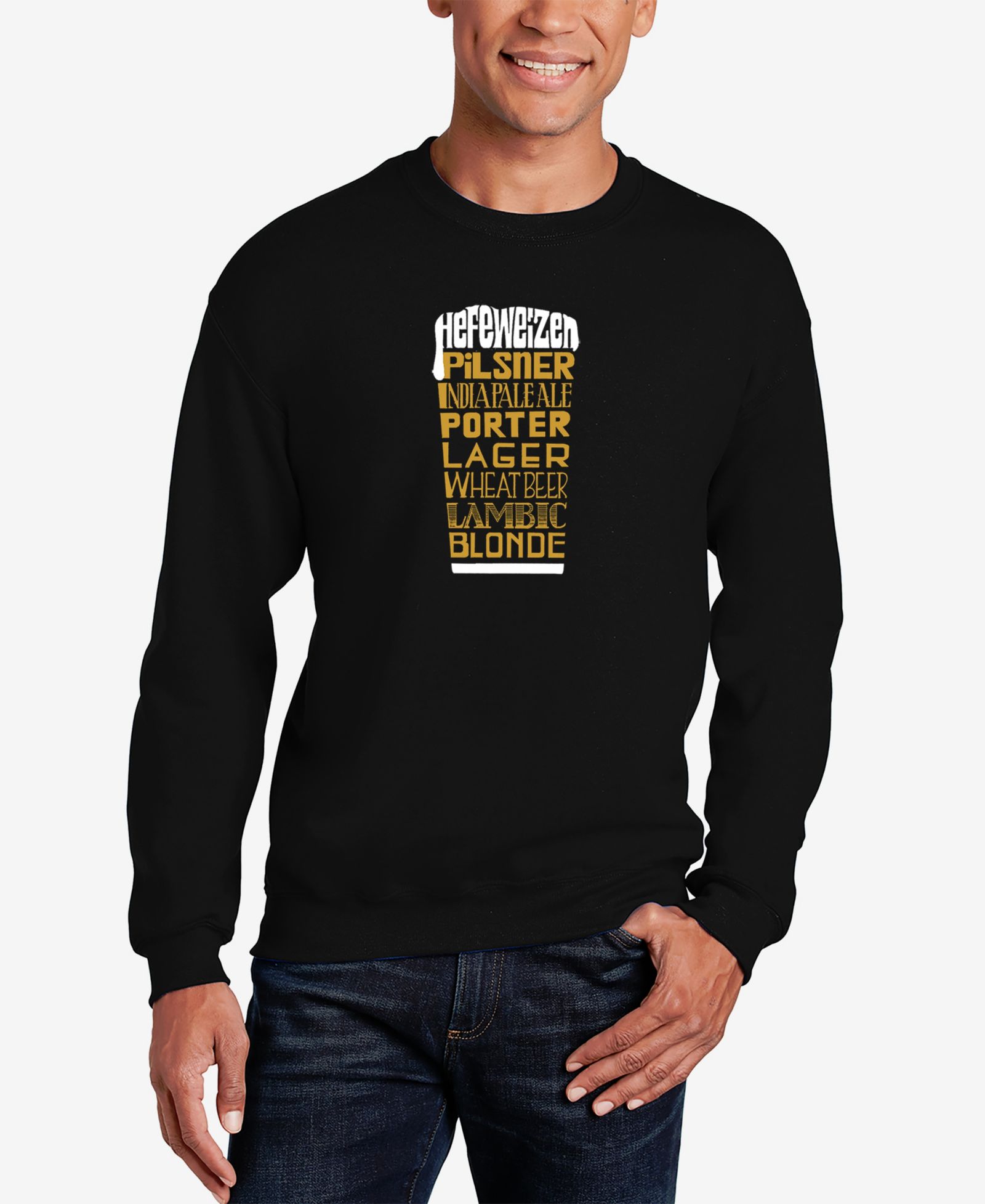 LA Pop Art Мужской свитшот с принтом Styles of Beer