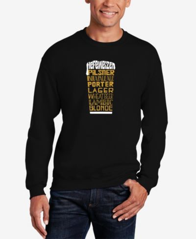 LA Pop Art Men's Styles of Beer Word Art Crew Neck Sweatshirt