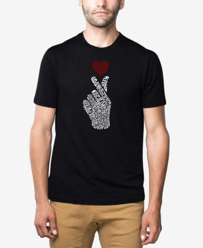 Мужская футболка LA Pop Art Cotton/Poly Blend Word Art K-Pop Heart