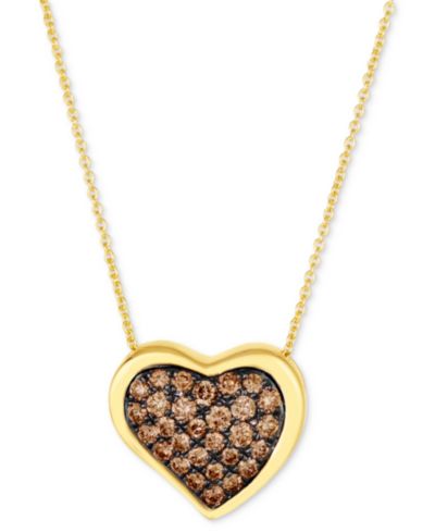 Подвеска Le Vian GODIVA x Le Vian® Chocolate Ganache Heart с шоколадным бриллиантом в 14k Gold